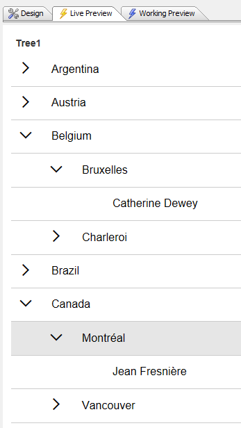 The populated tree uses Country, City, and Customer fields.